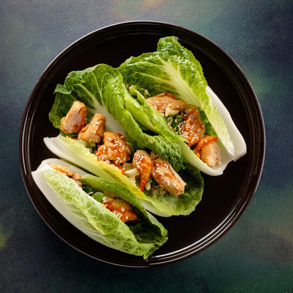 Asian Chicken Lettuce Wraps-recipeplatter