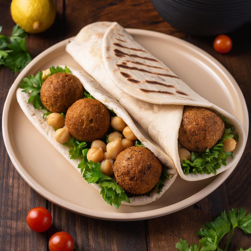 Falafel and Hummus Wrap-recipeplatter