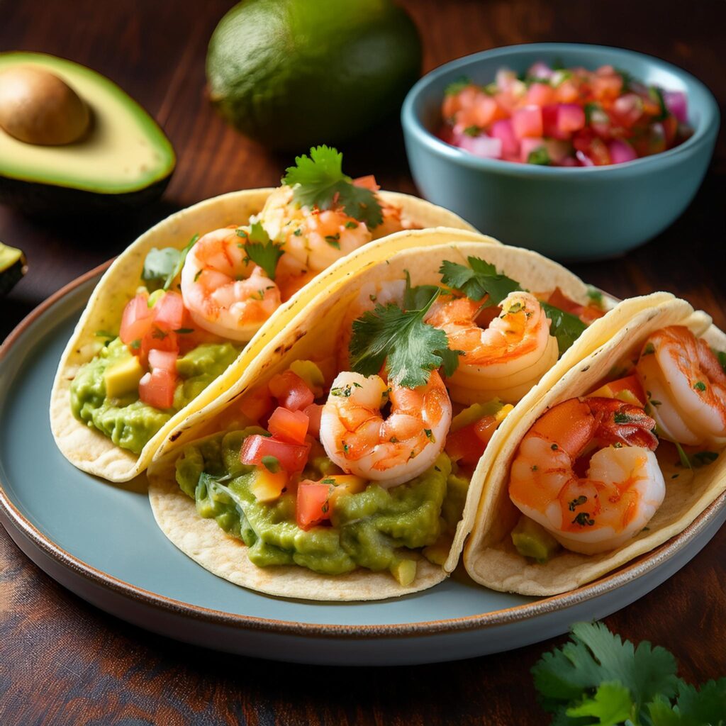 Shrimp Tacos with Avocado Salsa-recipeplatter