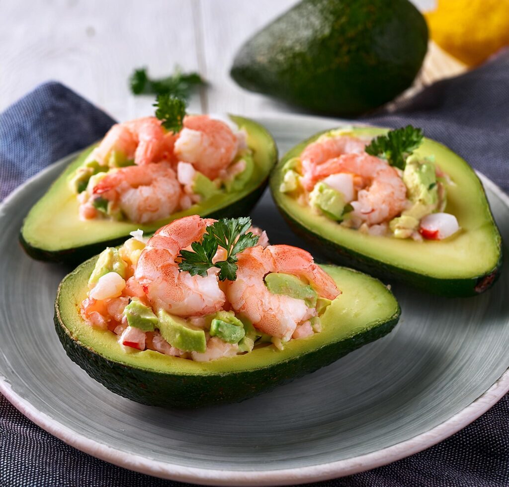 Avocado Stuffed with Shrimp and Crab Salad-recipeplatter