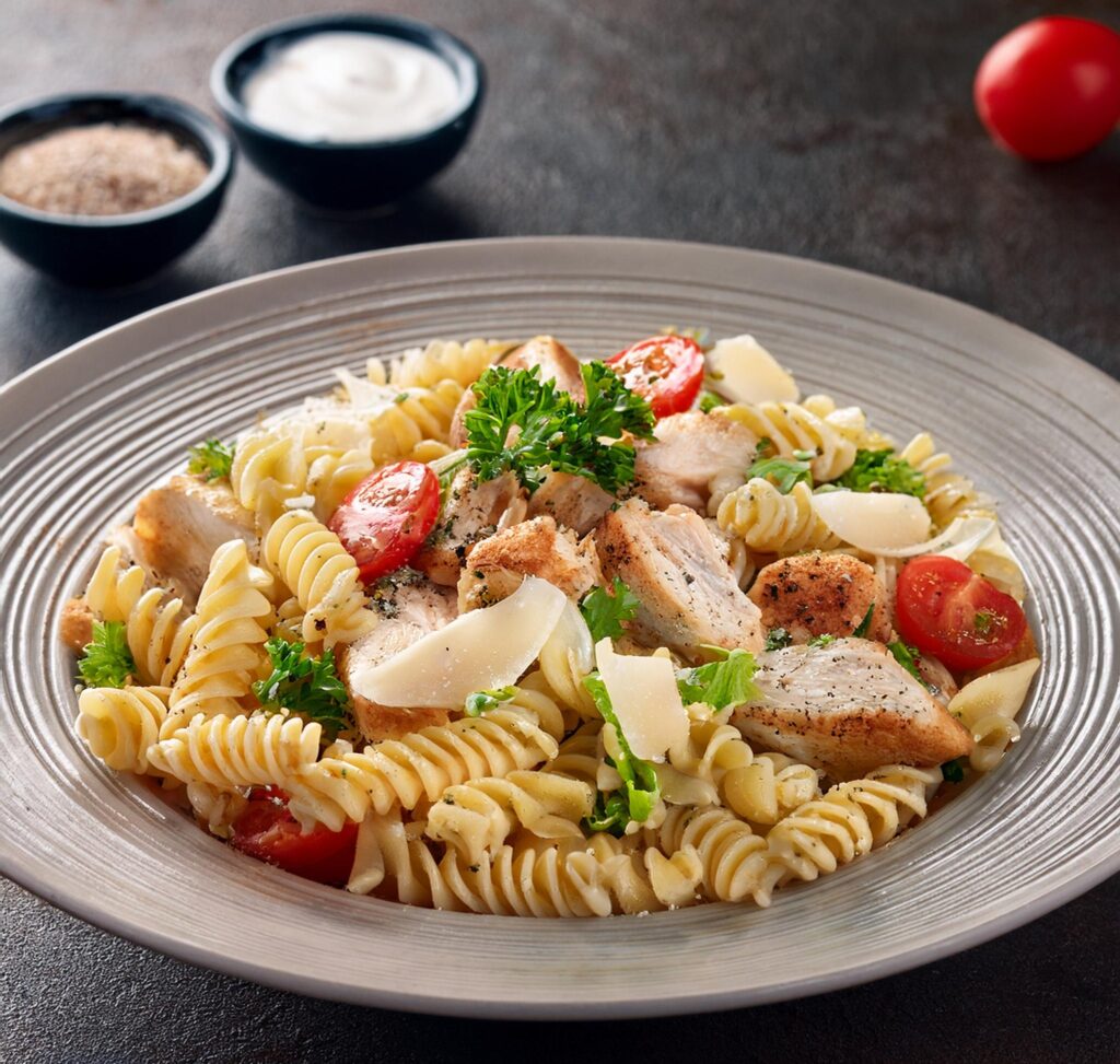 Chicken Caesar Pasta Salad-recipeplatter