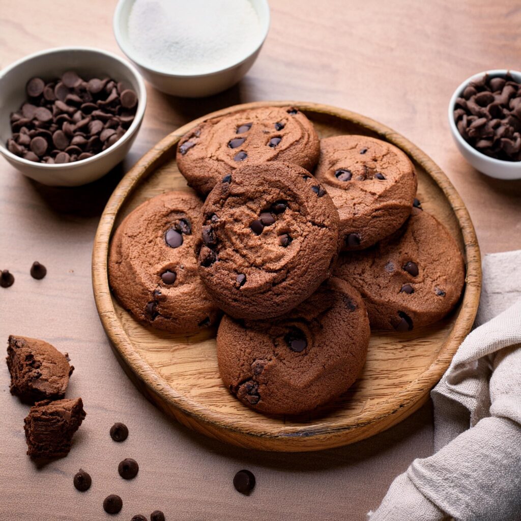 Double Chocolate Chip Cookies-recipeplatter