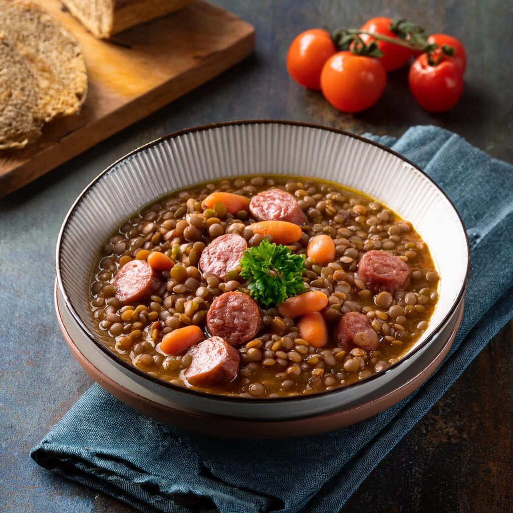 Lentil and Sausage Stew-recipeplatter