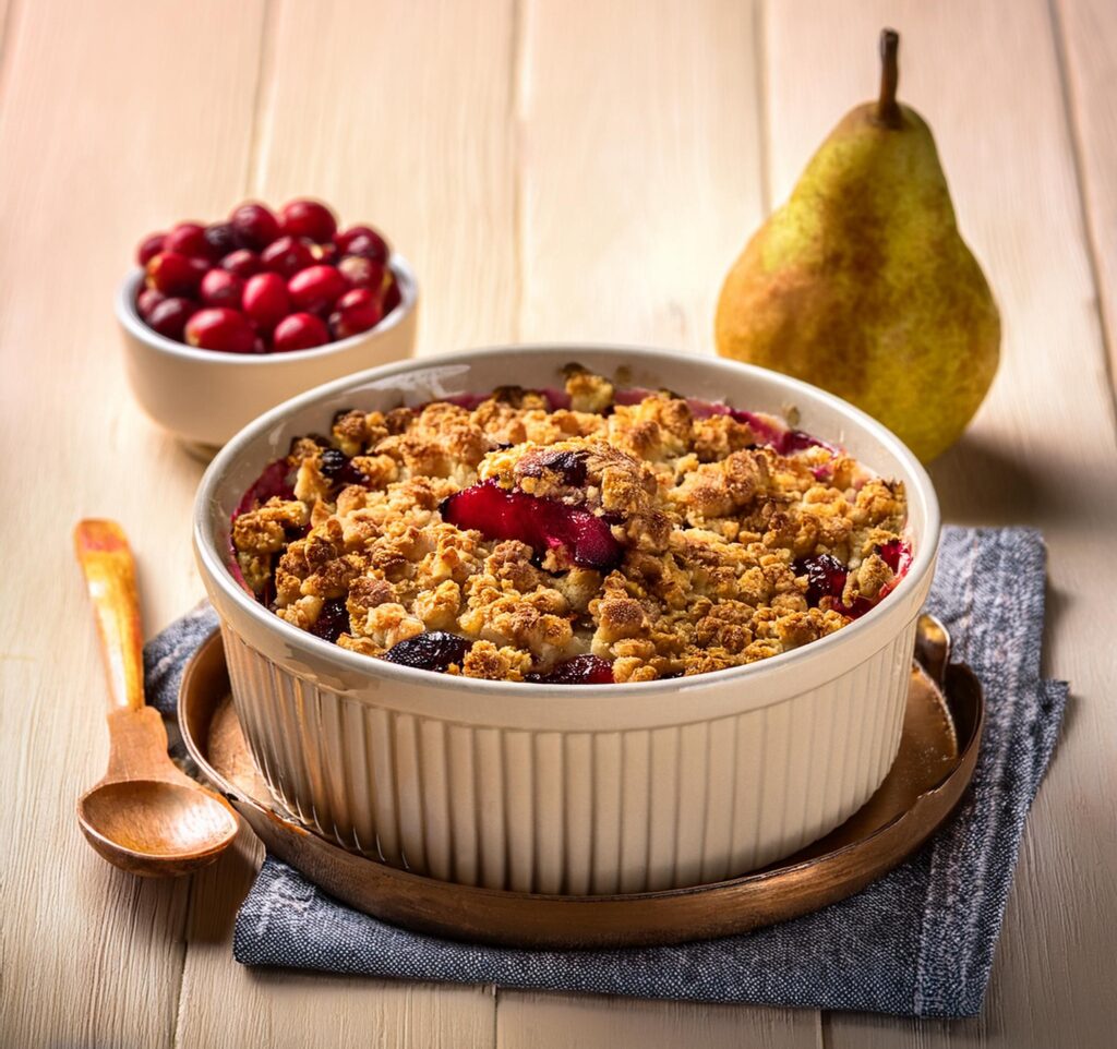 Pear and Cranberry Crisp-recipeplatter