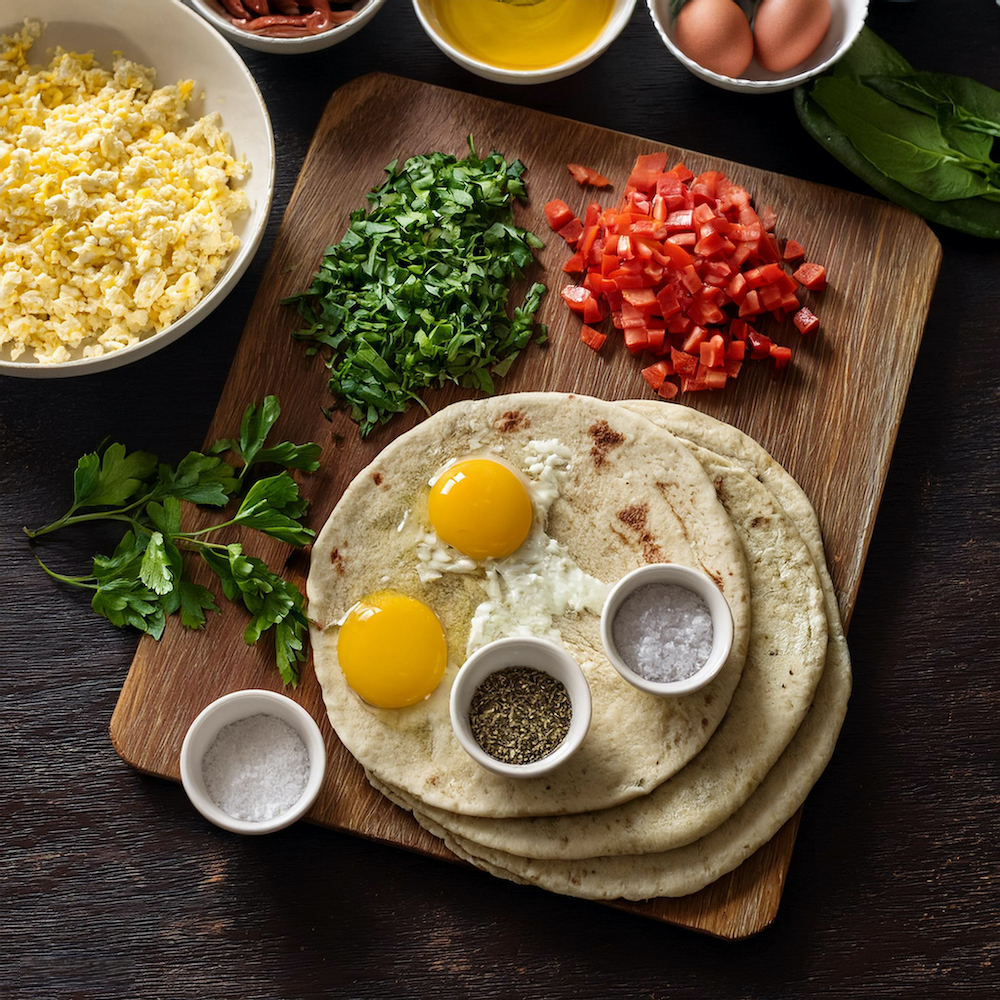 Breakfast Flatbread Recipe-RECIPEPLATTER