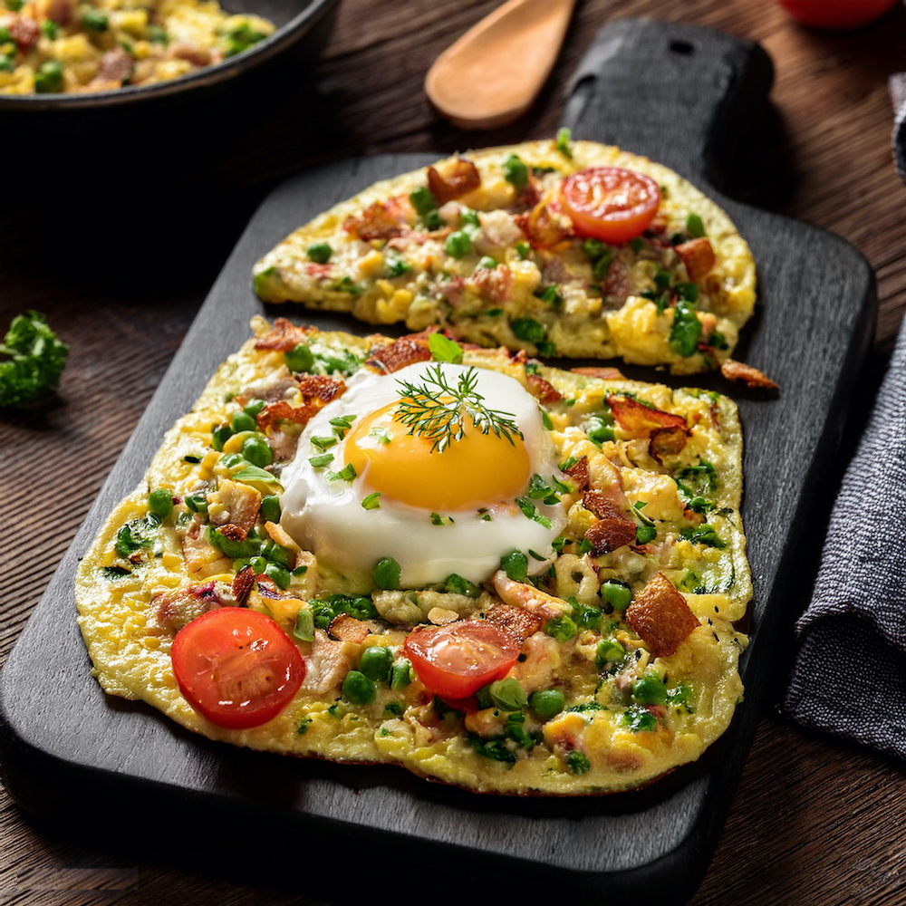 Breakfast Flatbread Recipe-RECIPEPLATTER