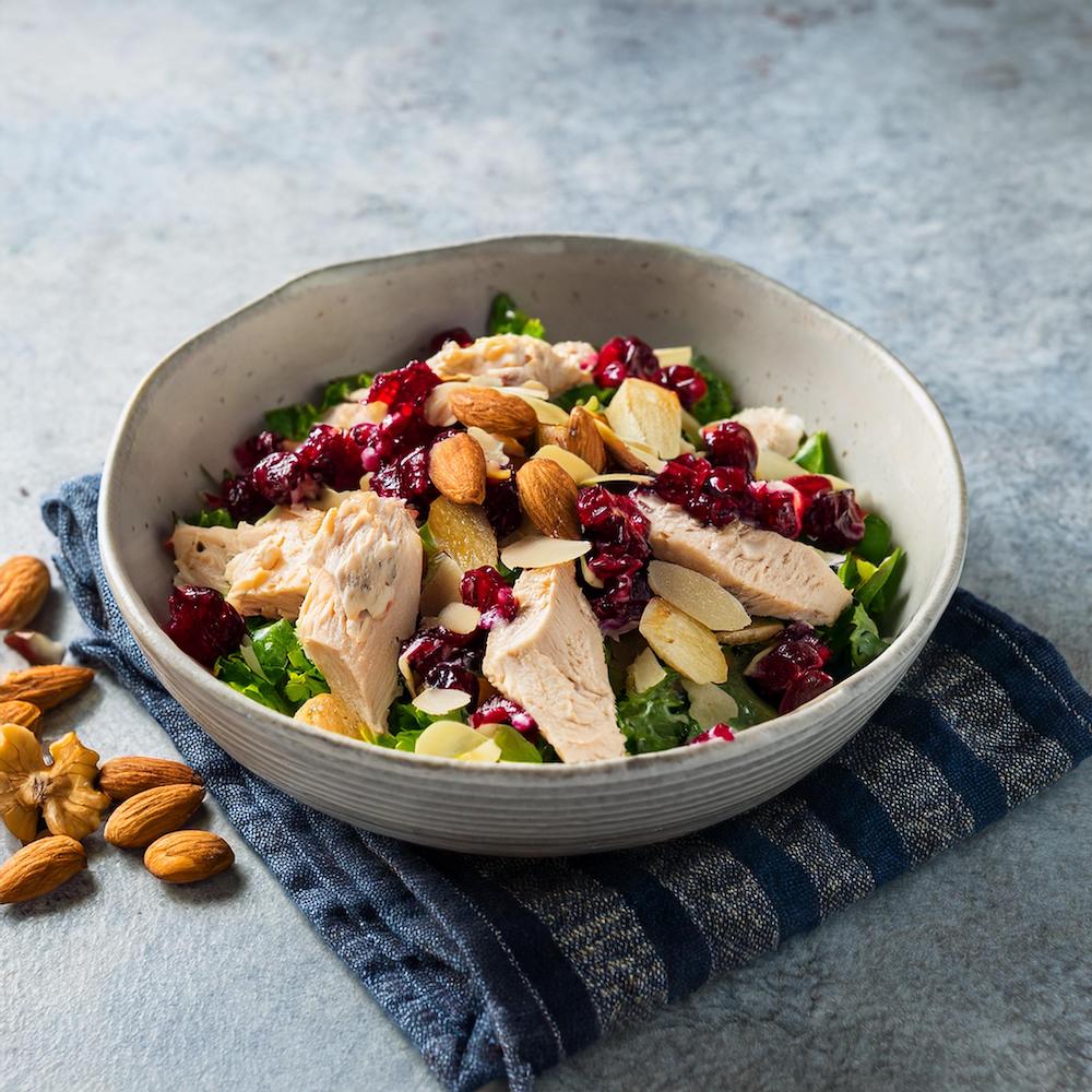 Cranberry Chicken Salad Recipe with Almonds-RECIEPLATTER