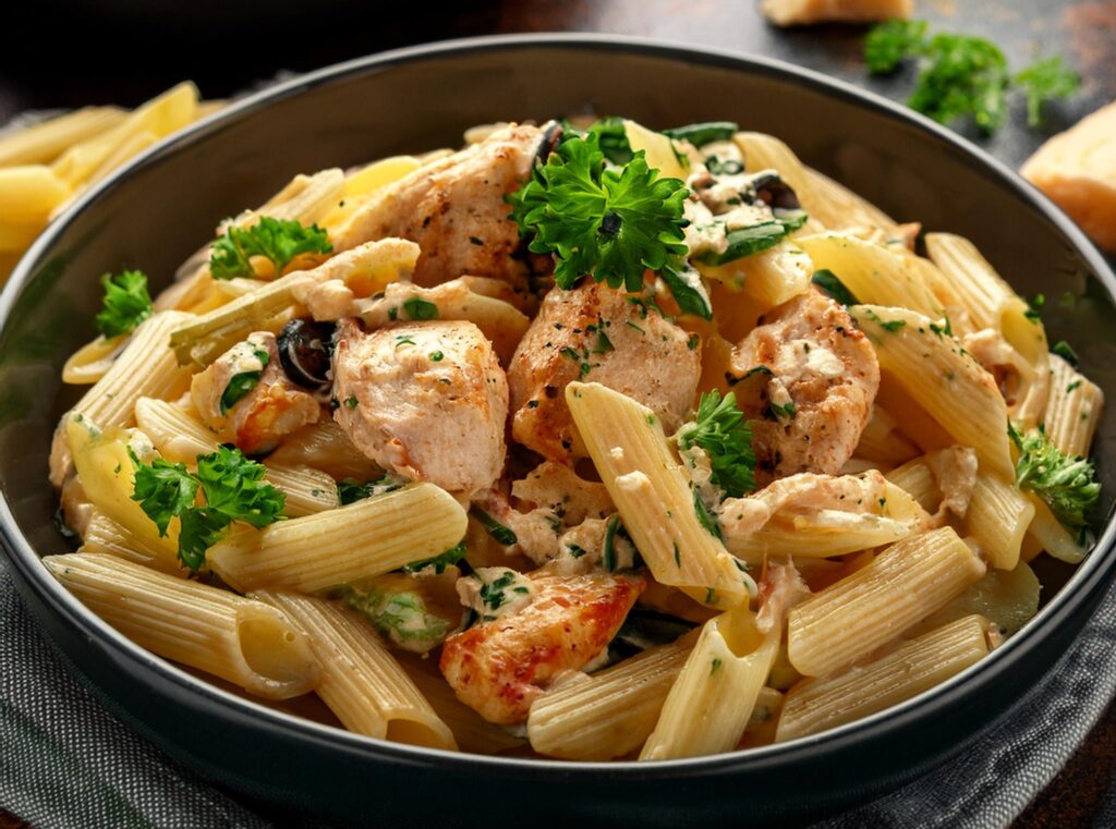 Greek chicken pasta recipe-recipeplatter