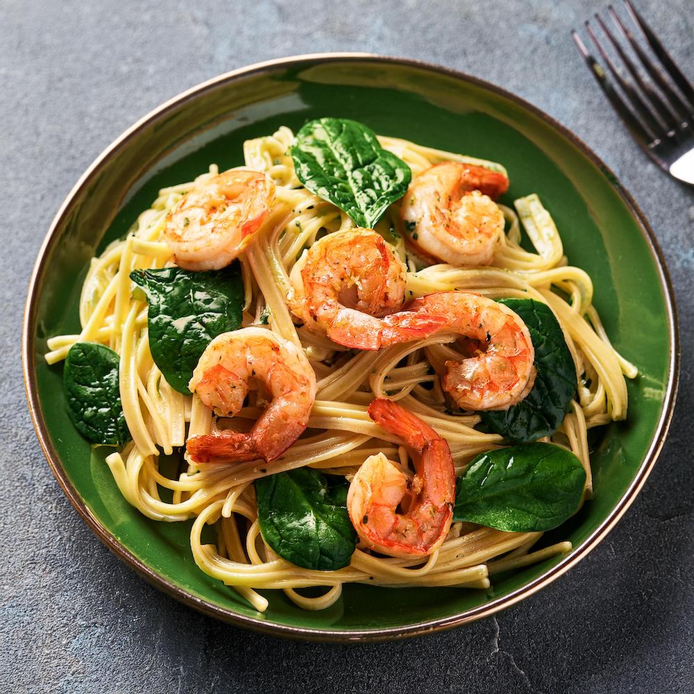 Pasta Shrimp and Spinach Recipe-RECIPEPLATTER