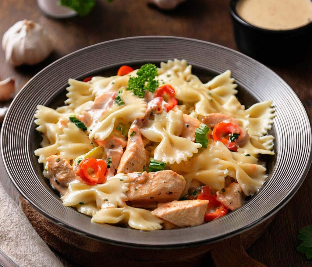 bowtie chicken pasta recipe-recipeplatter