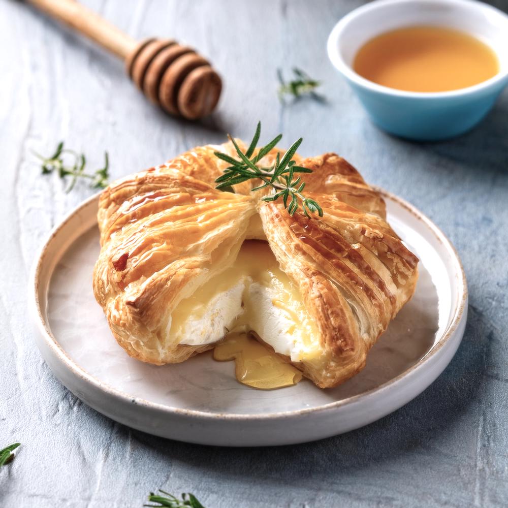 Baked Brie in Puff Pastry with Honey Recipe-RECIPEPLATTER