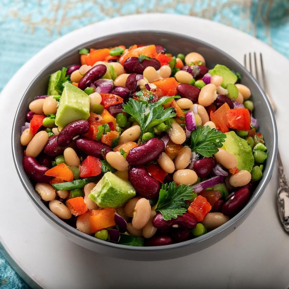 Dense Bean Salad Recipe-RECIPEPLATTER