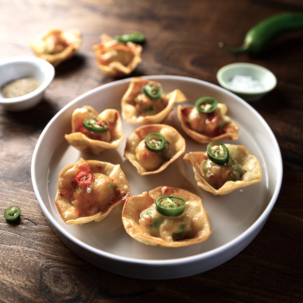 Jalapeño Popper Wonton Cups Recipe-RECIPEPLATTER