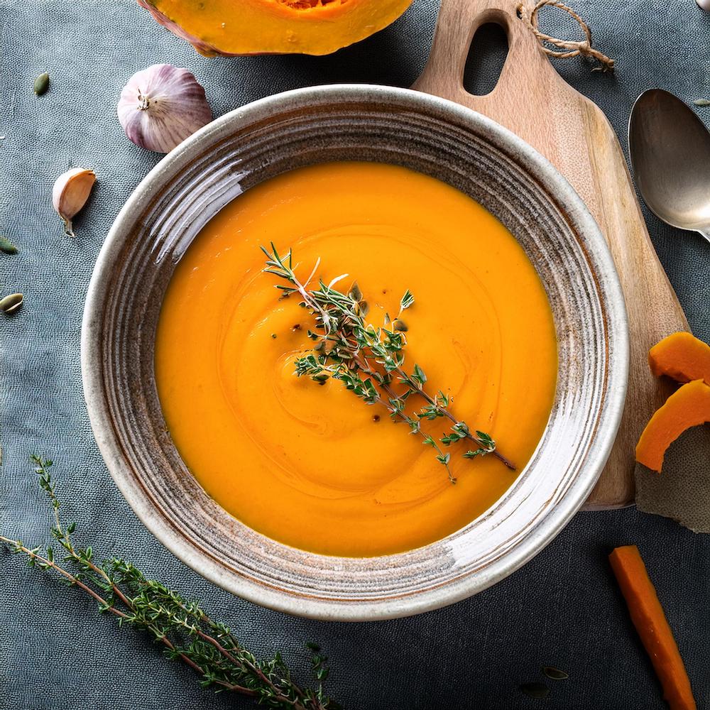 Making Thyme for Health Butternut Squash Sweet Potato Soup Recipe