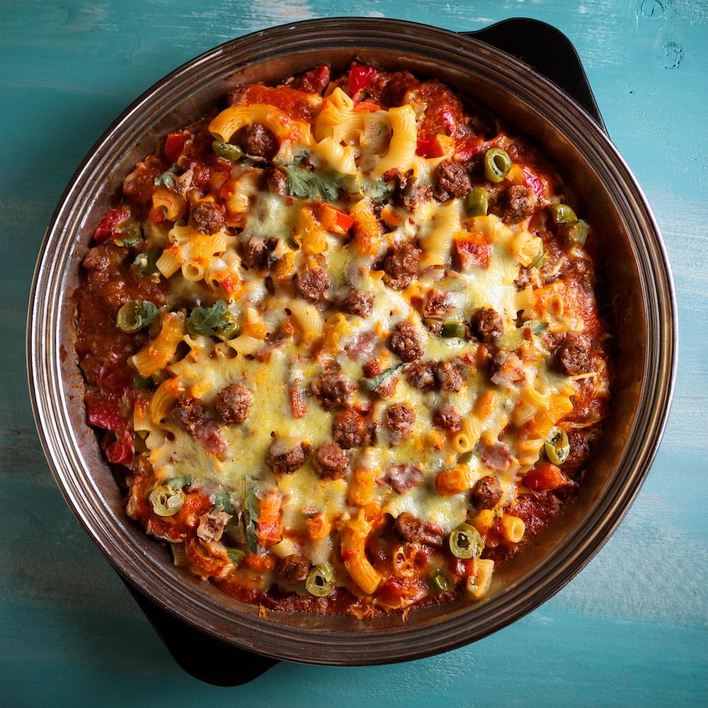 Meat Lovers Pizza Casserole Recipe-RECIPEPLATTER