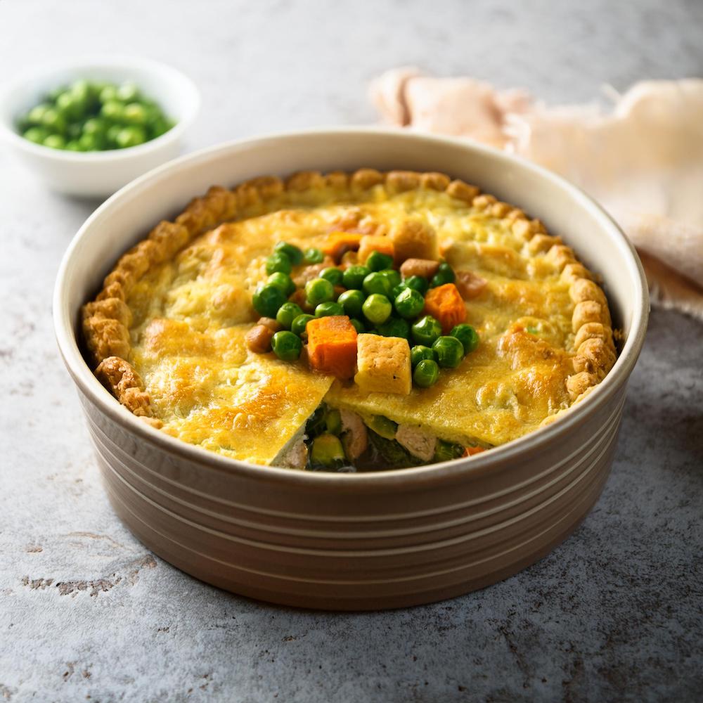 Tofu Vegetable Pot Pie with Cornbread Crust-RECIPEPLATTER