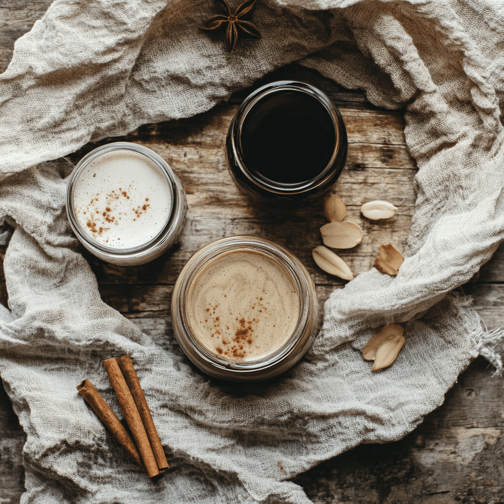 ingredients for making tahini iced coffee